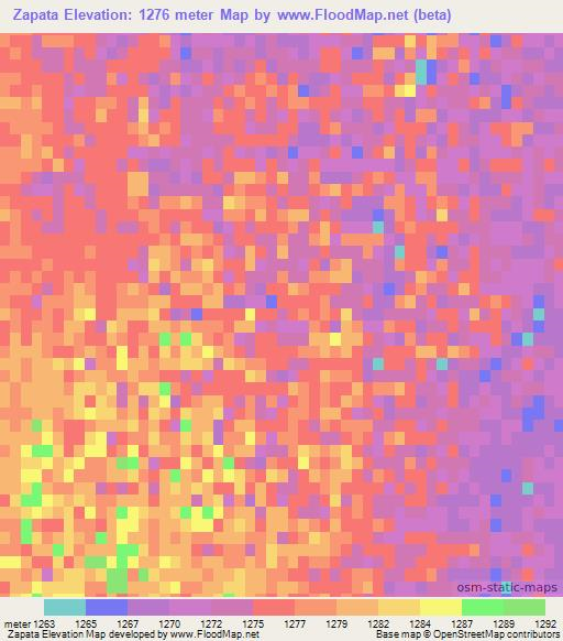 Zapata,Mexico Elevation Map