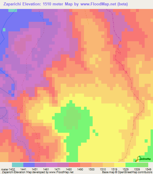 Zaparichi,Mexico Elevation Map