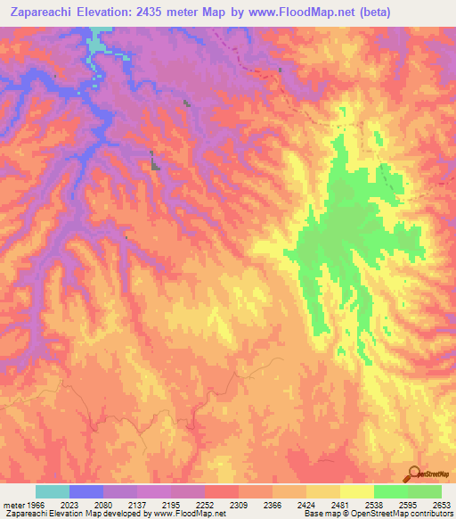 Zapareachi,Mexico Elevation Map