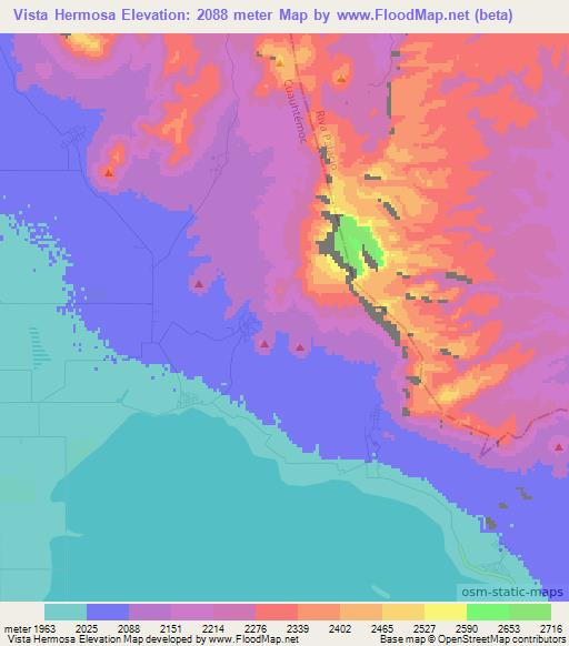 Vista Hermosa,Mexico Elevation Map