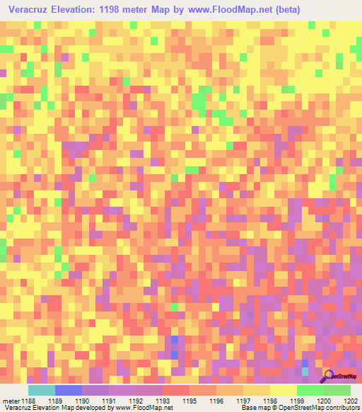 Veracruz,Mexico Elevation Map