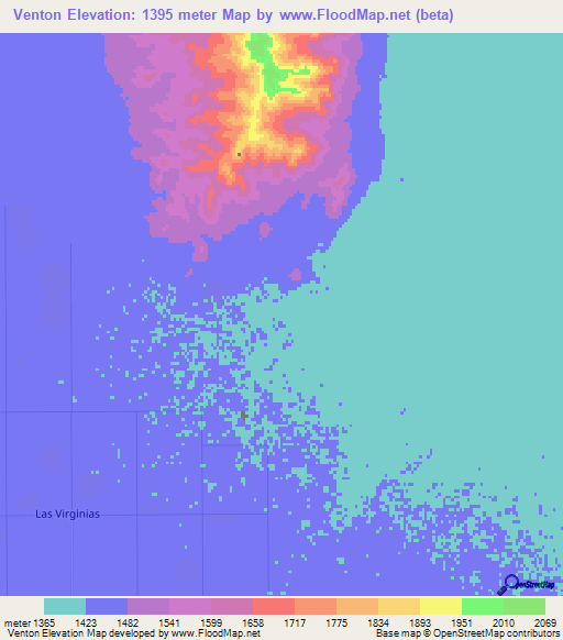 Venton,Mexico Elevation Map