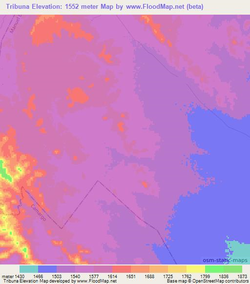 Tribuna,Mexico Elevation Map