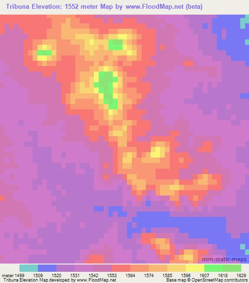 Tribuna,Mexico Elevation Map