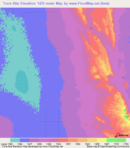 Torre Alta,Mexico Elevation Map