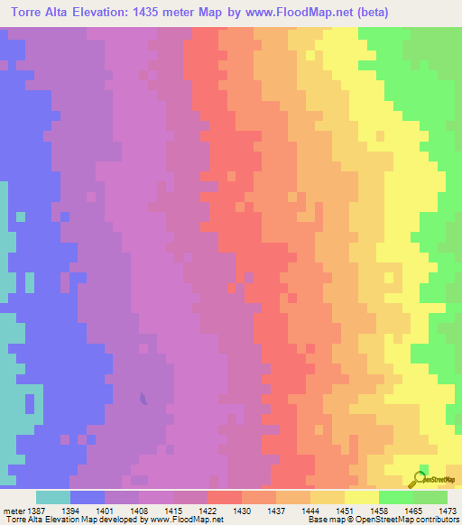 Torre Alta,Mexico Elevation Map