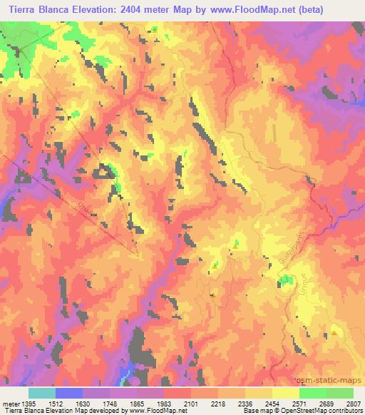 Tierra Blanca,Mexico Elevation Map