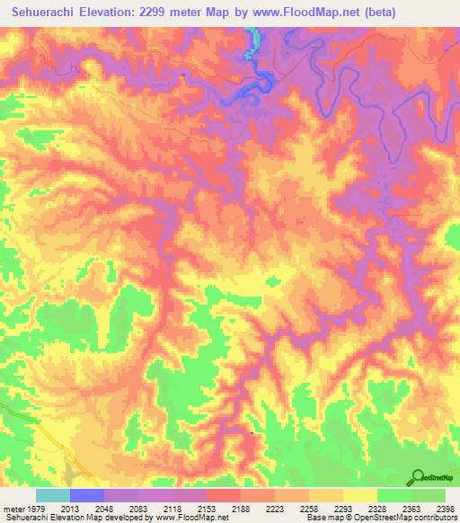 Sehuerachi,Mexico Elevation Map