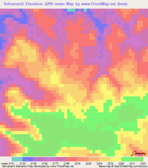 Sehuerachi,Mexico Elevation Map