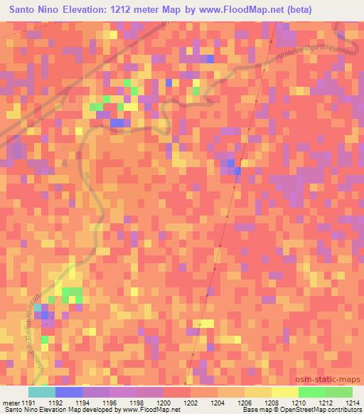 Santo Nino,Mexico Elevation Map