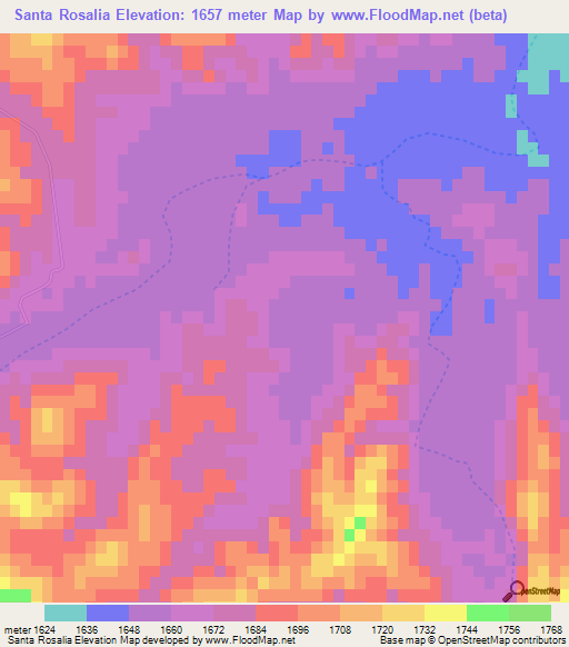 Santa Rosalia,Mexico Elevation Map