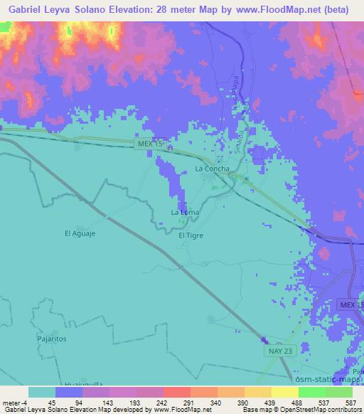 Gabriel Leyva Solano,Mexico Elevation Map