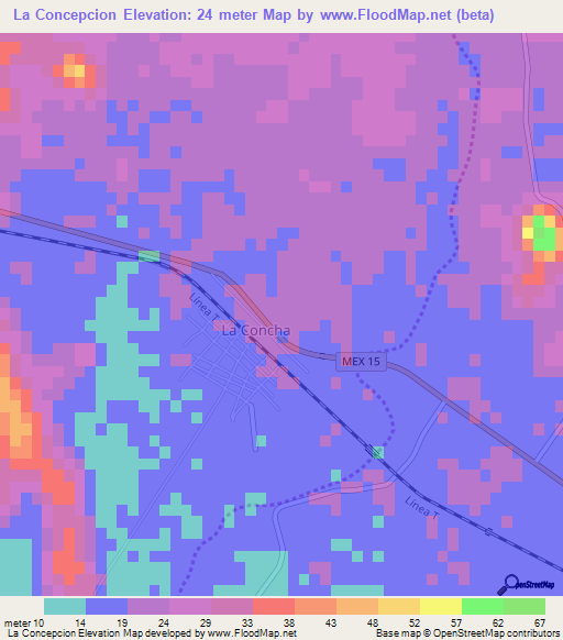 La Concepcion,Mexico Elevation Map