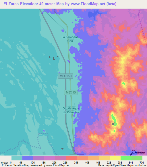 El Zarco,Mexico Elevation Map