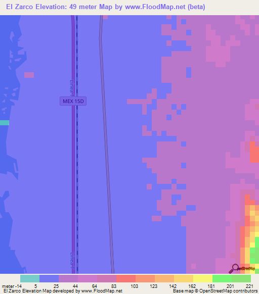 El Zarco,Mexico Elevation Map