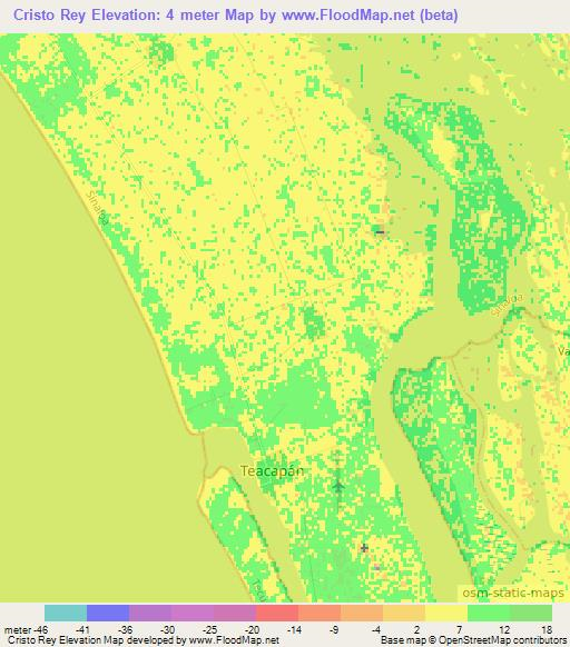 Cristo Rey,Mexico Elevation Map