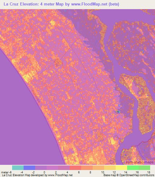 La Cruz,Mexico Elevation Map