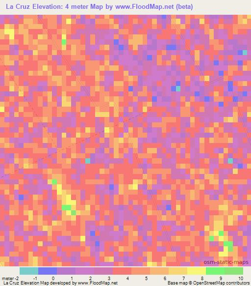 La Cruz,Mexico Elevation Map