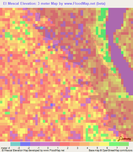 El Mescal,Mexico Elevation Map