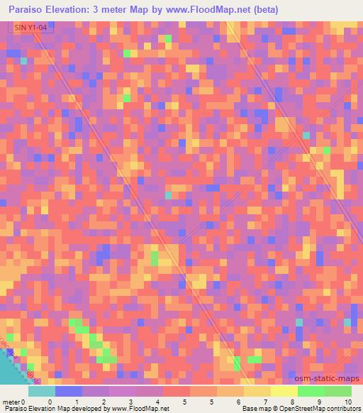 Paraiso,Mexico Elevation Map