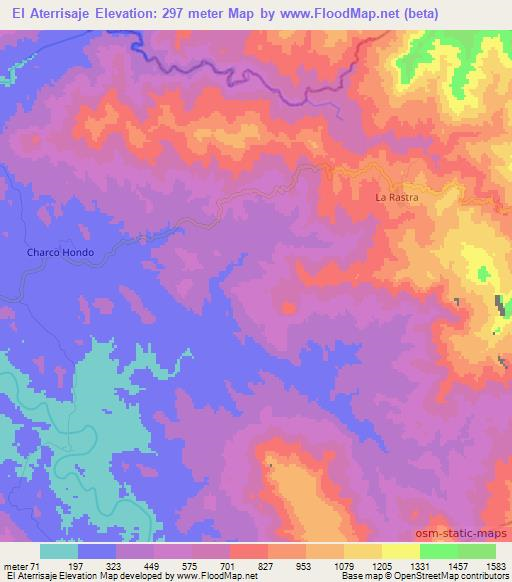 El Aterrisaje,Mexico Elevation Map