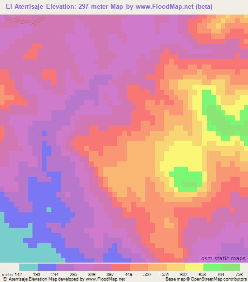 El Aterrisaje,Mexico Elevation Map