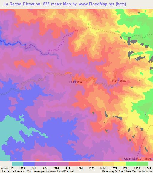 La Rastra,Mexico Elevation Map