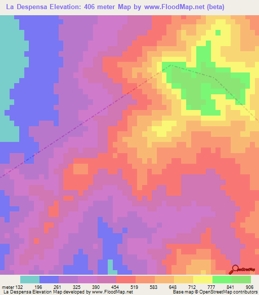 La Despensa,Mexico Elevation Map