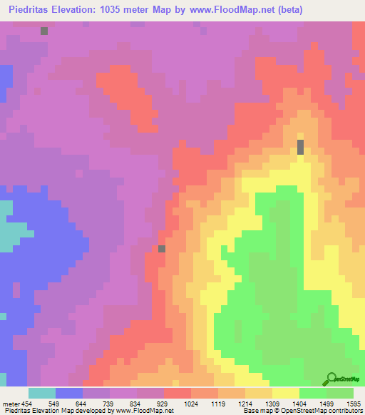 Piedritas,Mexico Elevation Map