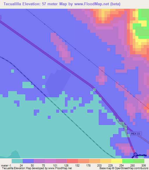 Tecualilla,Mexico Elevation Map