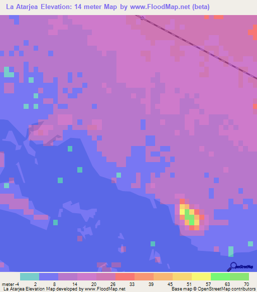 La Atarjea,Mexico Elevation Map