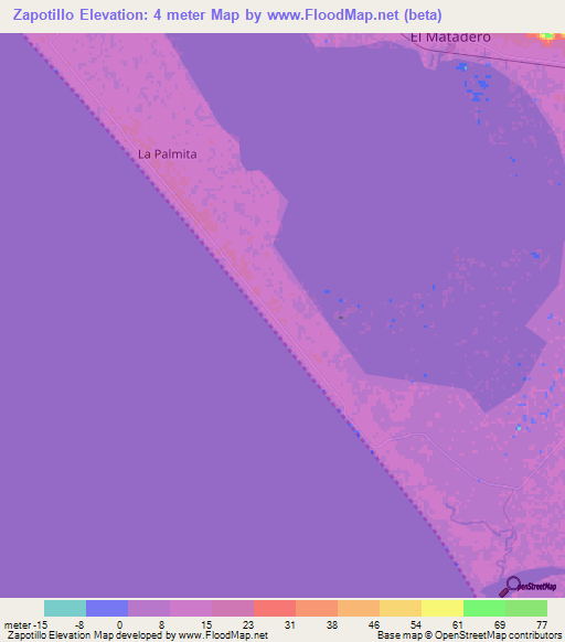 Zapotillo,Mexico Elevation Map