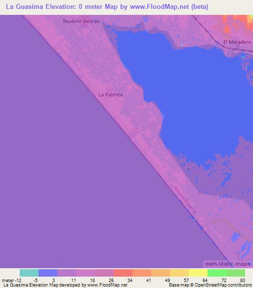 La Guasima,Mexico Elevation Map