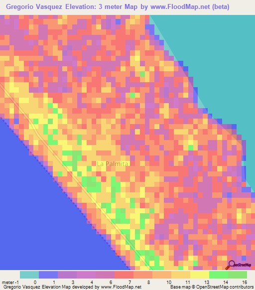 Gregorio Vasquez,Mexico Elevation Map