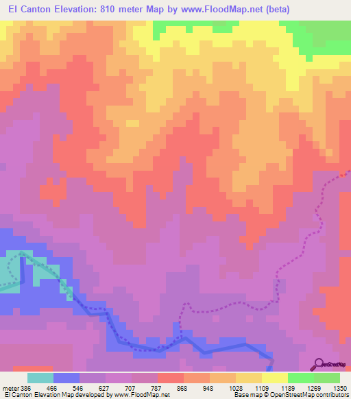 El Canton,Mexico Elevation Map