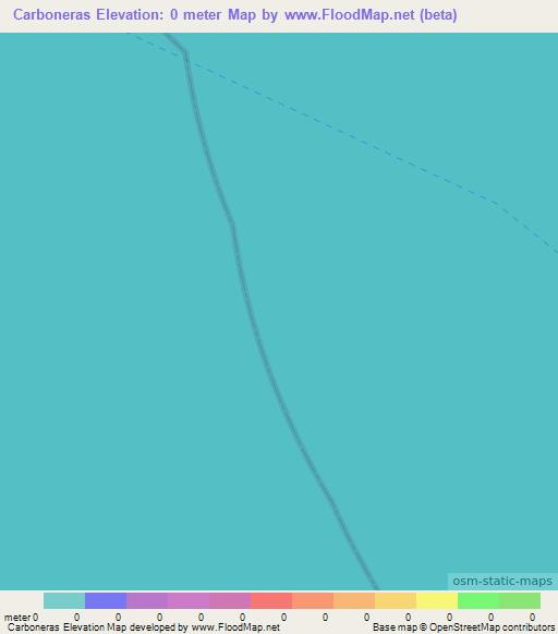 Carboneras,Mexico Elevation Map