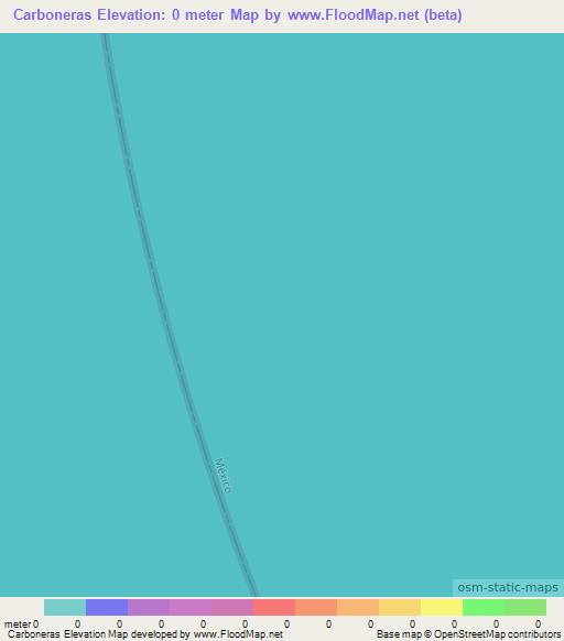 Carboneras,Mexico Elevation Map