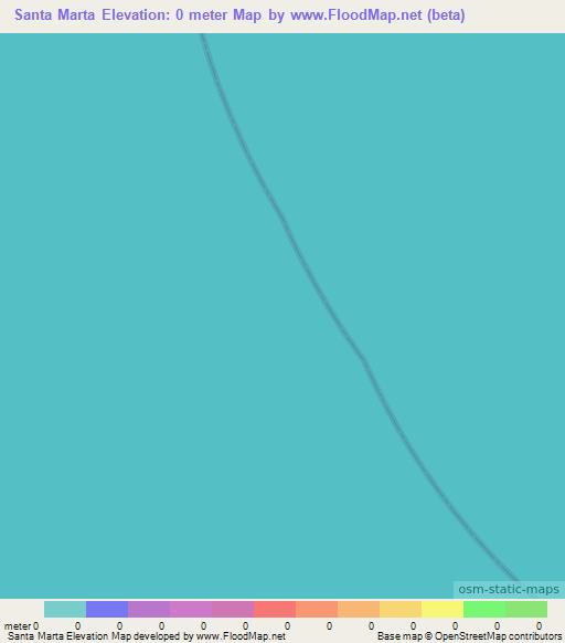 Santa Marta,Mexico Elevation Map