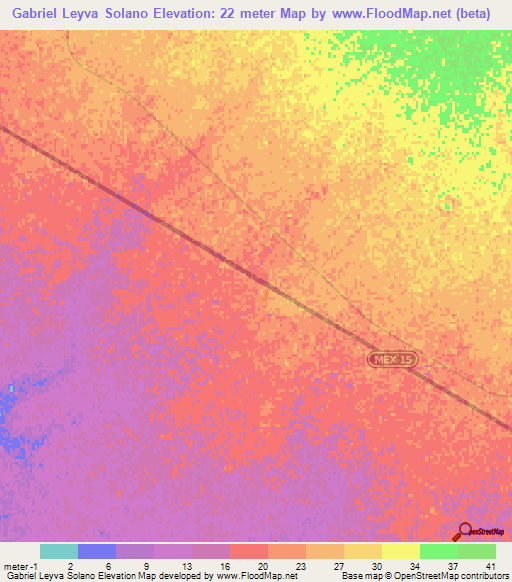 Gabriel Leyva Solano,Mexico Elevation Map