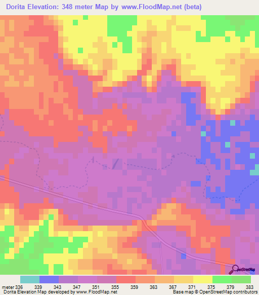 Dorita,Mexico Elevation Map