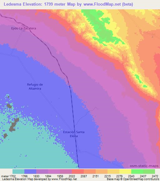 Ledesma,Mexico Elevation Map