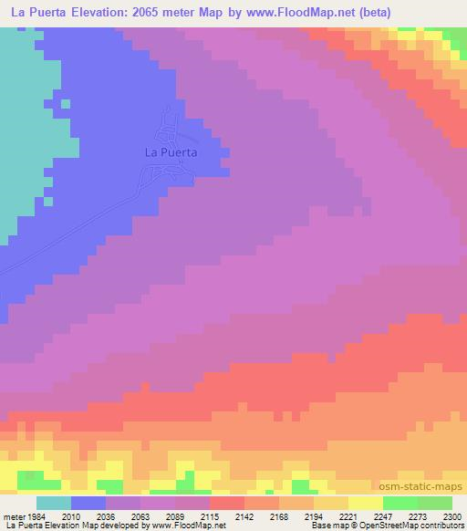 La Puerta,Mexico Elevation Map