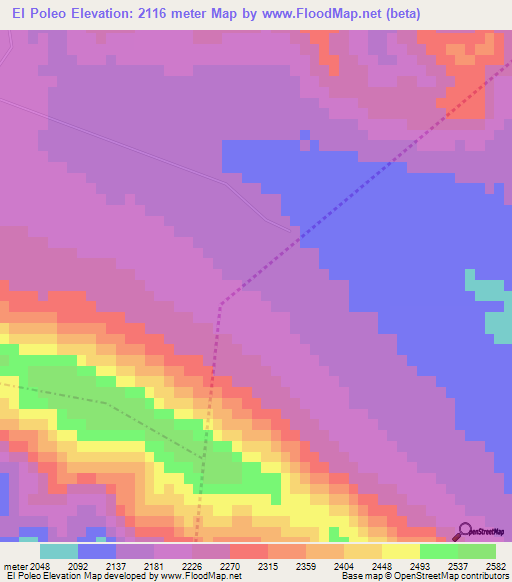 El Poleo,Mexico Elevation Map