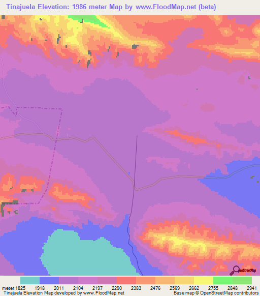 Tinajuela,Mexico Elevation Map