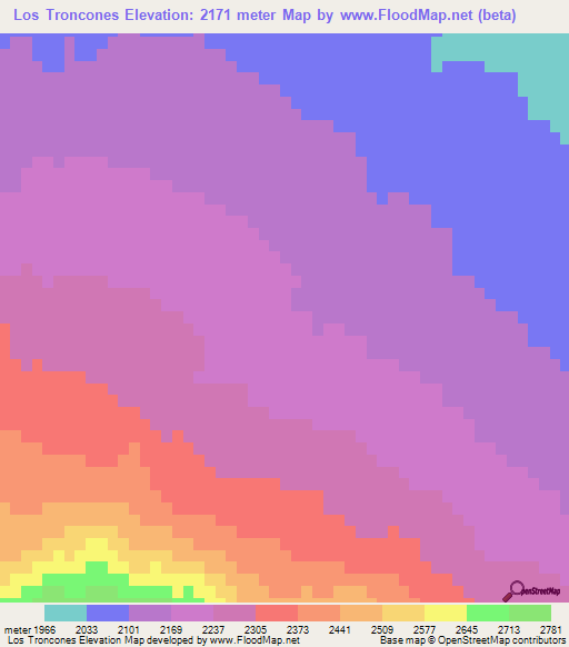 Los Troncones,Mexico Elevation Map