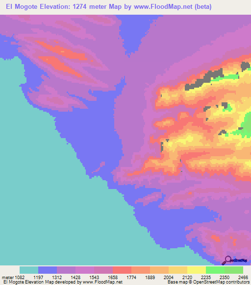 El Mogote,Mexico Elevation Map