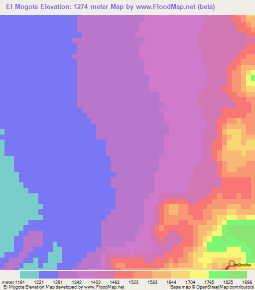 El Mogote,Mexico Elevation Map