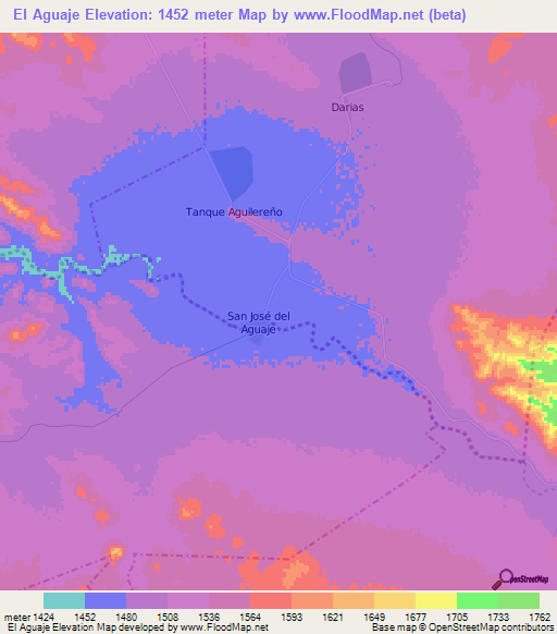 El Aguaje,Mexico Elevation Map