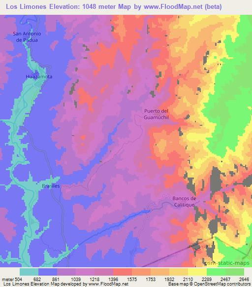 Los Limones,Mexico Elevation Map