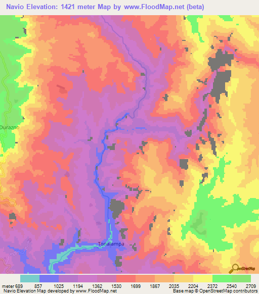 Navio,Mexico Elevation Map